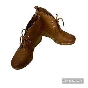 Sperry Top Sider Boot Women 8M Harlow Burnished Ankle Booties Brown Leather Rck